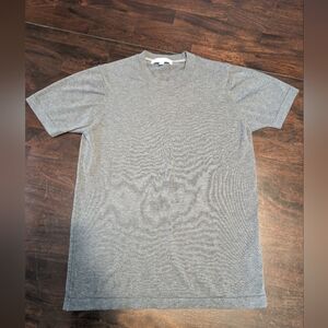 Jack Victor Men's S Wellington Heathered Cotton & Silk Crewneck Tee, Charcoal